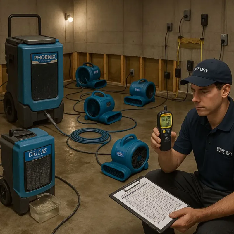 Structural Drying and Dehumidification process in Knightsen, CA
